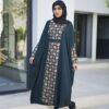 عبای مشکی زنانه با طرح گلدار مدل نورا