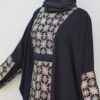 عبای مشکی زنانه با طرح گلدار مدل نورا