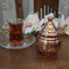 کوزه مسی دست‌ساز - ایده‌آل برای مرتب کردن آشپزخانه، چکش‌کاری شده با دسته