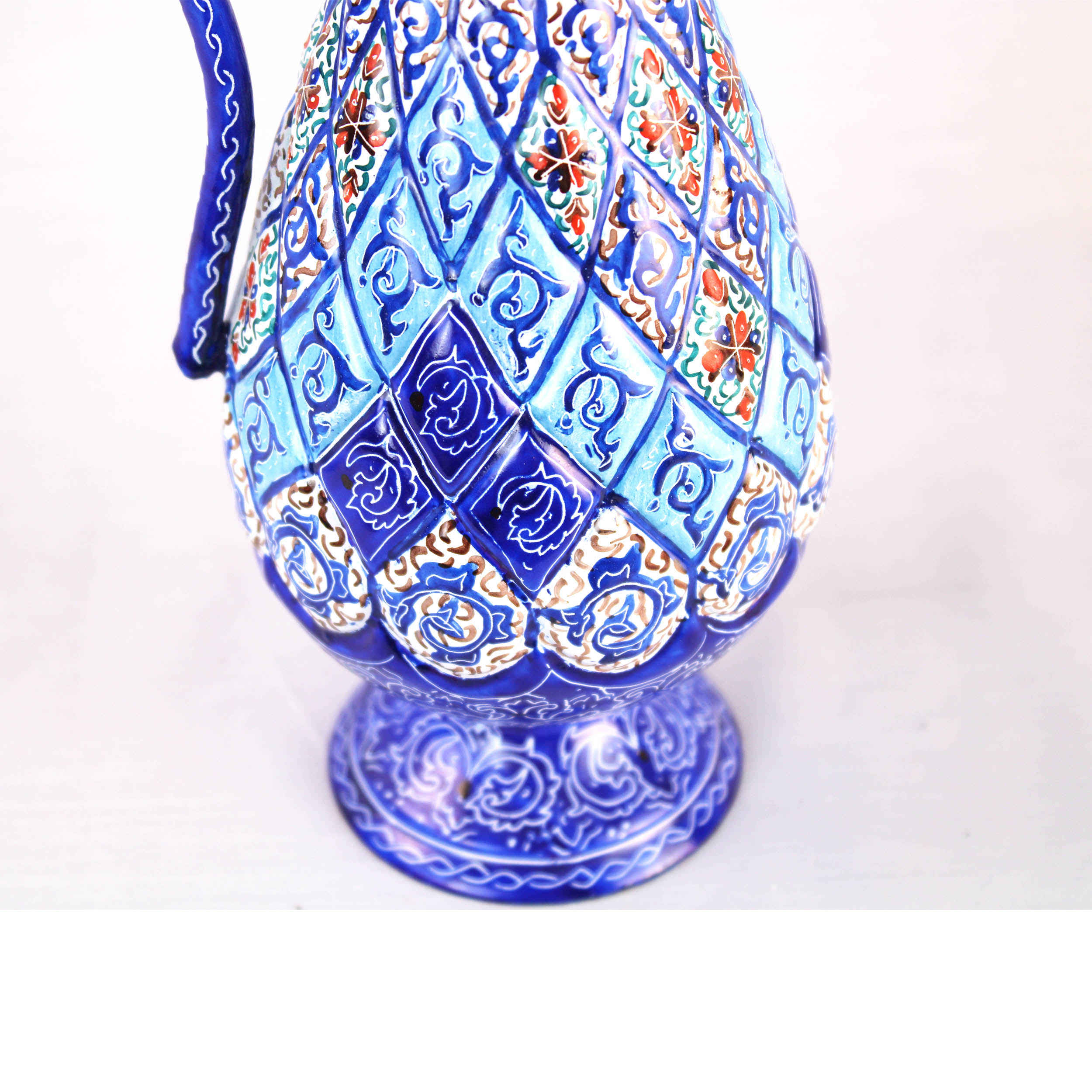 پارچ تزئینی نقاشی شده با دست با میناکاری و مس ایرانی