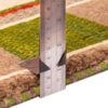 فرش گبه دست‌باف هندسی - طرح چهارخانه، رنگ کرم، پشم طبیعی