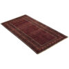 فرش دستباف عشایری بلوچ طرح بخارا - پشم زرشکی حاشیه‌دار