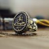 انگشتر مسی خاتم اسلامی با خوشنویسی حَسبی الله