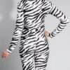 بلوز آستین بلند زنانه با طرح گورخر