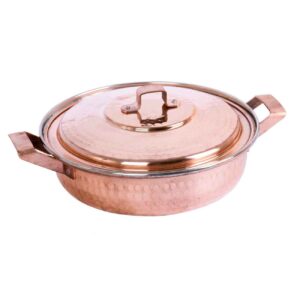 ماهیتابه مسی ایرانی – طرح درسا با چکش کاری دستی