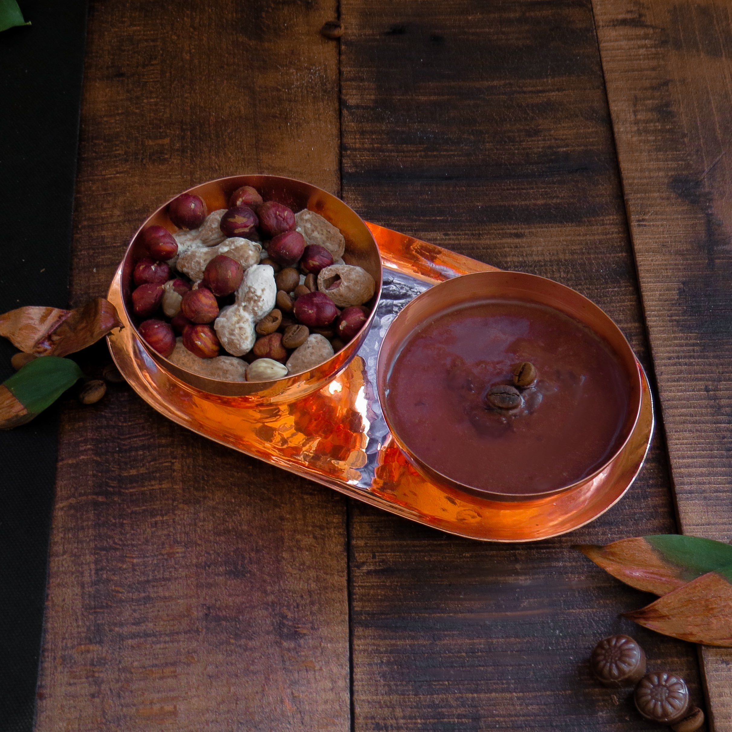 سینی پذیرایی مسی سنتی مژده چکش کاری شده