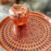 قندان مسی درب‌دار دست‌ساز ایرانی - طرح سیب چکش‌کاری شده