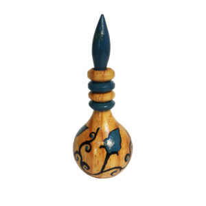 ظرف چوبی سرمه دانی ایرانی برای نگهداری سرمه گلدار آبی (2 عدد)