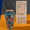قلمدان سفالی دست ساز ایرانی برای میز تحریر – میناکاری