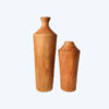گلدان تزئینی دست‌ساز ساخته شده از چوب طبیعی - مجموعه ۲ عددی