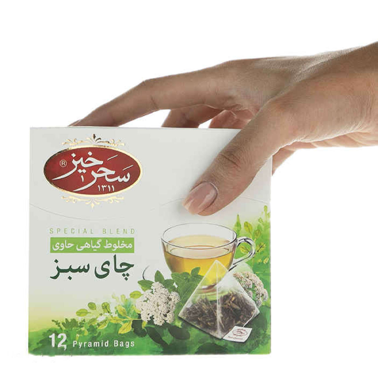 چای سبز سحرخیز با طعم گیاهان معطر (7x)