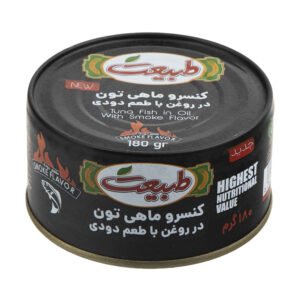 تکه‌های تن ماهی در روغن با طعم دود – طبیعت (بسته ۱۲ عددی، هر کدام ۱۸۰ گرم)
