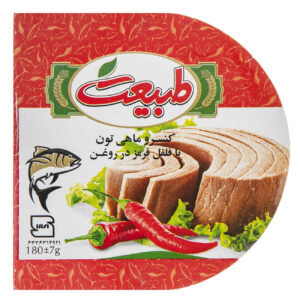 تکه‌های تن ماهی با فلفل چیلی در روغن – طبیعت (بسته ۱۲ عددی، هر کدام ۱۸۰ گرم)