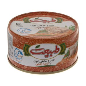 تکه‌های تن ماهی و لوبیا پخته در سس گوجه فرنگی – طبیعت (بسته ۱۲ عددی، هر کدام ۱۸۰ گرم)