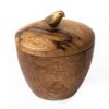 قندان چوبی دست‌ساز با درب - طرح پرنده به سبک روستیک
