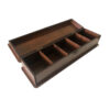 جعبه چای چوبی کلاسیک رنگ قهوه‌ای – ساده، کاربردی و شیک