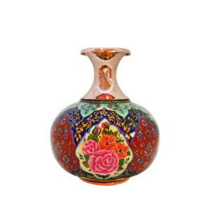 گلدان مسی تزئینی طرح سنتی با طرح گل
