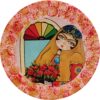 بشقاب سفالی تزئینی طرح خاتون ایرانی برای تزئین میز و دیوار