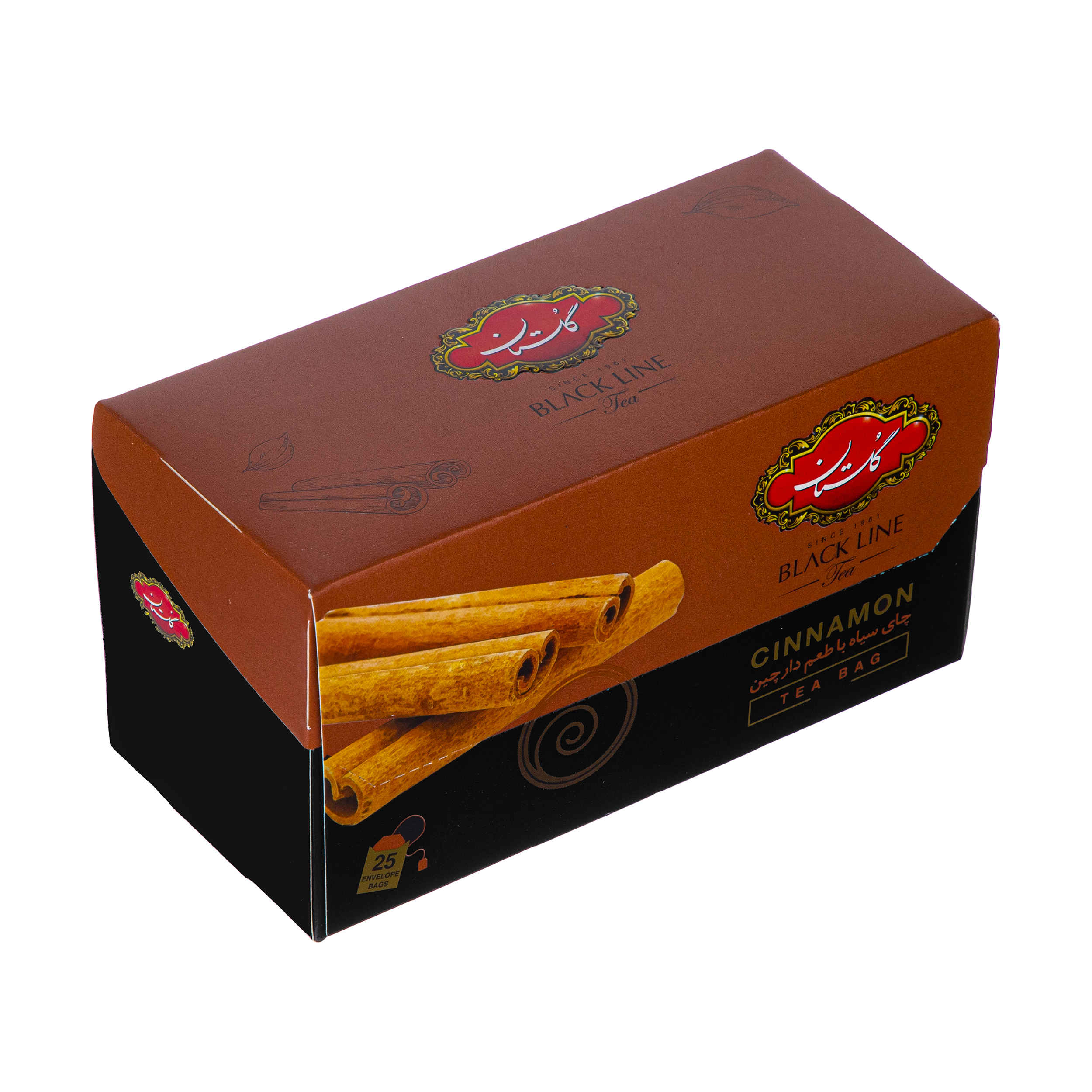 چای سیاه گلستان با طعم دارچین، بسته 25 عددی (5 عددی)