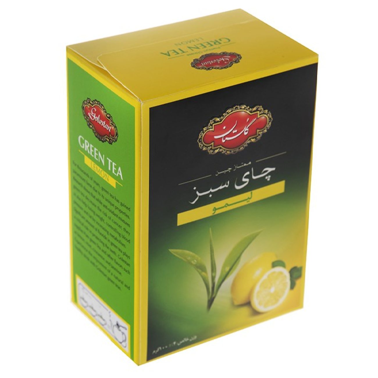 چای سبز با طعم لیمو گلستان 100 گرم (7 برابر)