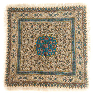 رومیزی ایرانی طرح بلوکی قلمکاری چاپ شده اصفهان طرح بته جقه چهار نفره