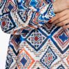 بلوز آستین بلند زنانه با طرح هندسی پر جنب و جوش