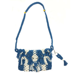 کیف دستی Macrame Sling برای زنان دستباف به رنگ سفید