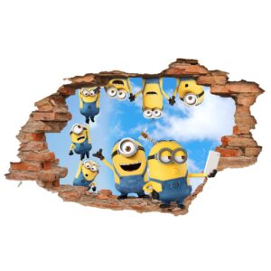 استیکر دیواری سه بعدی مهد کودک برای اتاق کودک با طرح مینیون ها