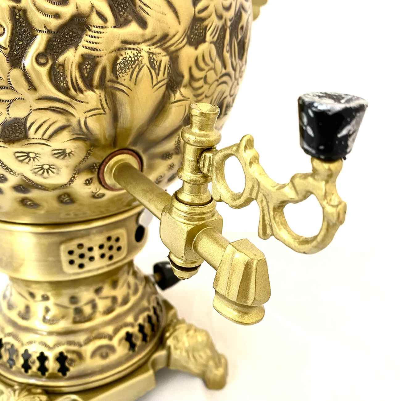 سماور گازی برنجی ایرانی طرح سنتی چای ساز