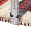 فرش گبه دست‌باف هندسی اصیل - طرح چهارخانه، رنگ کرم، پشم طبیعی