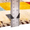 فرش گبه دست‌باف هندسی اصیل - طرح چهارخانه، رنگ کرم، پشم طبیعی