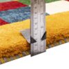 فرش گبه دست‌باف هندسی - طرح چهارخانه، رنگ زرد، پشم طبیعی