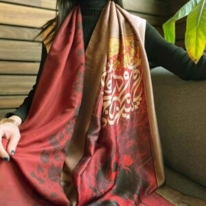 شال زنانه طرح خوشنویسی دو رو طرح ایرانی
