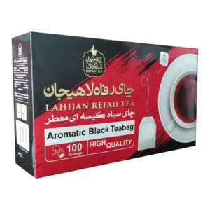 چای کیسه‌ای سیاه معطر ممتاز ایرانی رفاه لاهیجان، بسته 100 عددی (3 عددی)