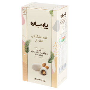خرما با روکش شکلات سفید و بادام، ۳۰۰ گرم (۲ عدد)