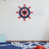 ساعت دیواری چوبی اتاق کودک با طرح چرخ کشتی