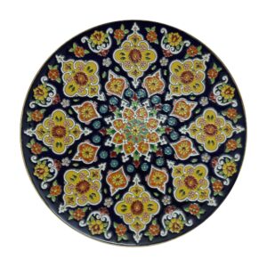 بشقاب سفالی تزئینی در بشقاب دیواری میناکاری ایرانی