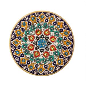 بشقاب سفالی تزئینی با مینای دندان ایرانی، بشقاب دکوری دیواری