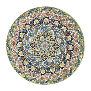بشقاب سفالی تزئینی با میناکاری ایرانی برای تزئین دیوار و میز