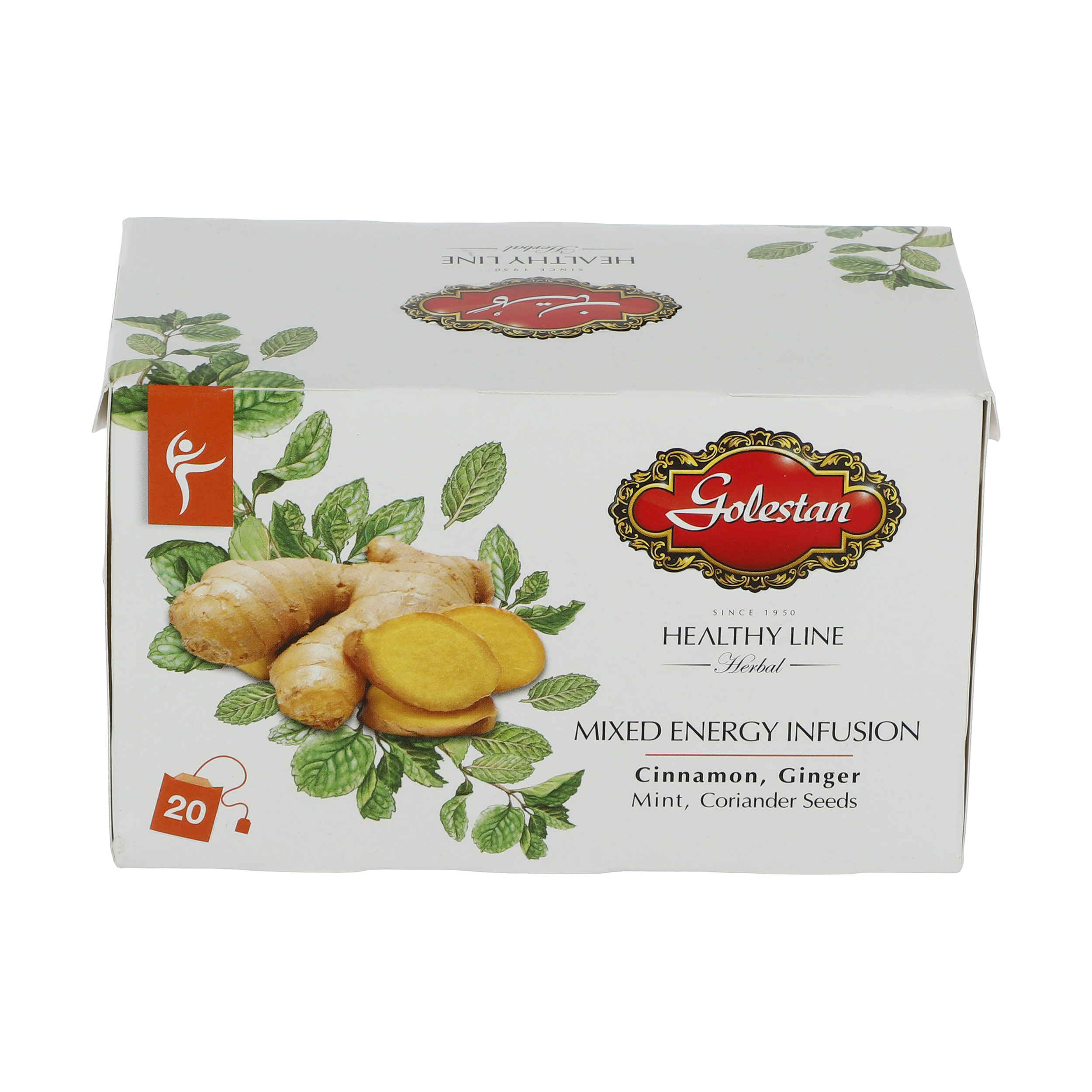 دمنوش گیاهی انرژیزای گلستان، بسته 20 عددی (5 عددی)