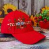 کلاه بیسبال دست دوز با طرح گل رز برای خانم ها