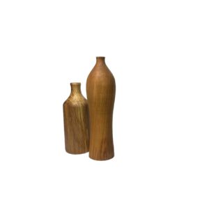 گلدان تزئینی تک شاخه روستیک ساخته شده از چوب طبیعی – مجموعه ۲ عددی