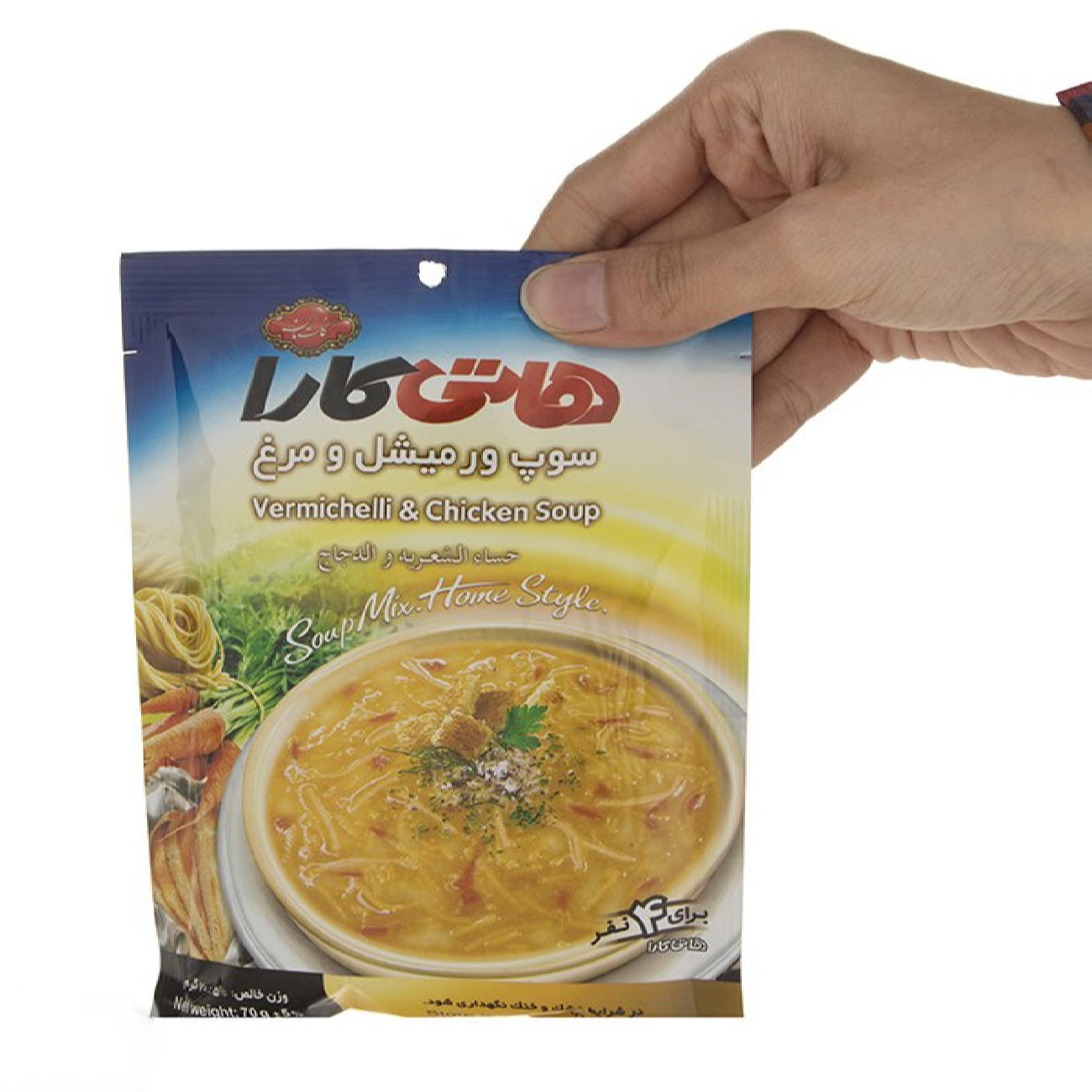 سوپ ورمیشل و مرغ پودر فوری هاتی کارا 70 گرم (20x)