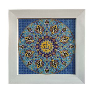 کاشی و سرامیک تزئینی اسلامی در طرح سنتی با خوشنویسی الله