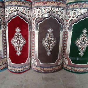 فرش مسجدی طرح گل برجسته، 5 متری، رنگ قهوهای