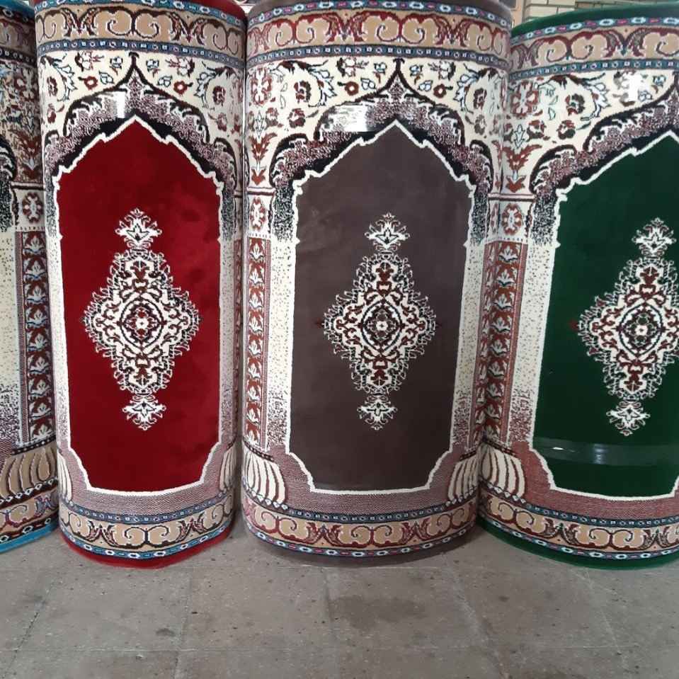 فرش مسجدی طرح گل برجسته، 5 متری، رنگ قهوهای