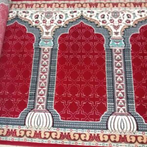 فرش مسجدی طرح گل برجسته، 5 متری، رنگ قرمز