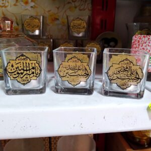 جاشمعی رومیزی طرح اسلامی با طرح اسلامی، مجموعه 3 عددی