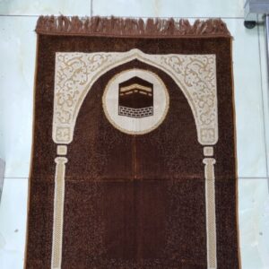 سجاده نماز مخمل اسلامی جانماز سجاده در کعبه ی قهوه ای مقدس