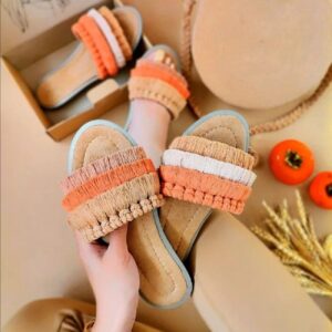 دمپایی تخت شیک Macrame Boho برای زنان مدل پاییز
